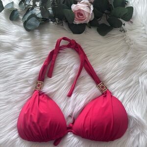 🌸2/$20 Natori Swim Womens Red Bikini Padded Top Size Medium